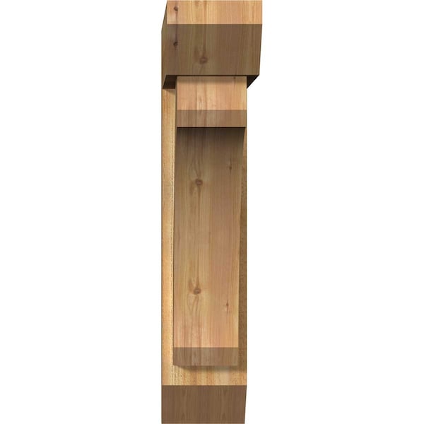 Legacy Slat Rough Sawn Bracket W/ Offset Brace, Western Red Cedar, 8W X 30D X 38H